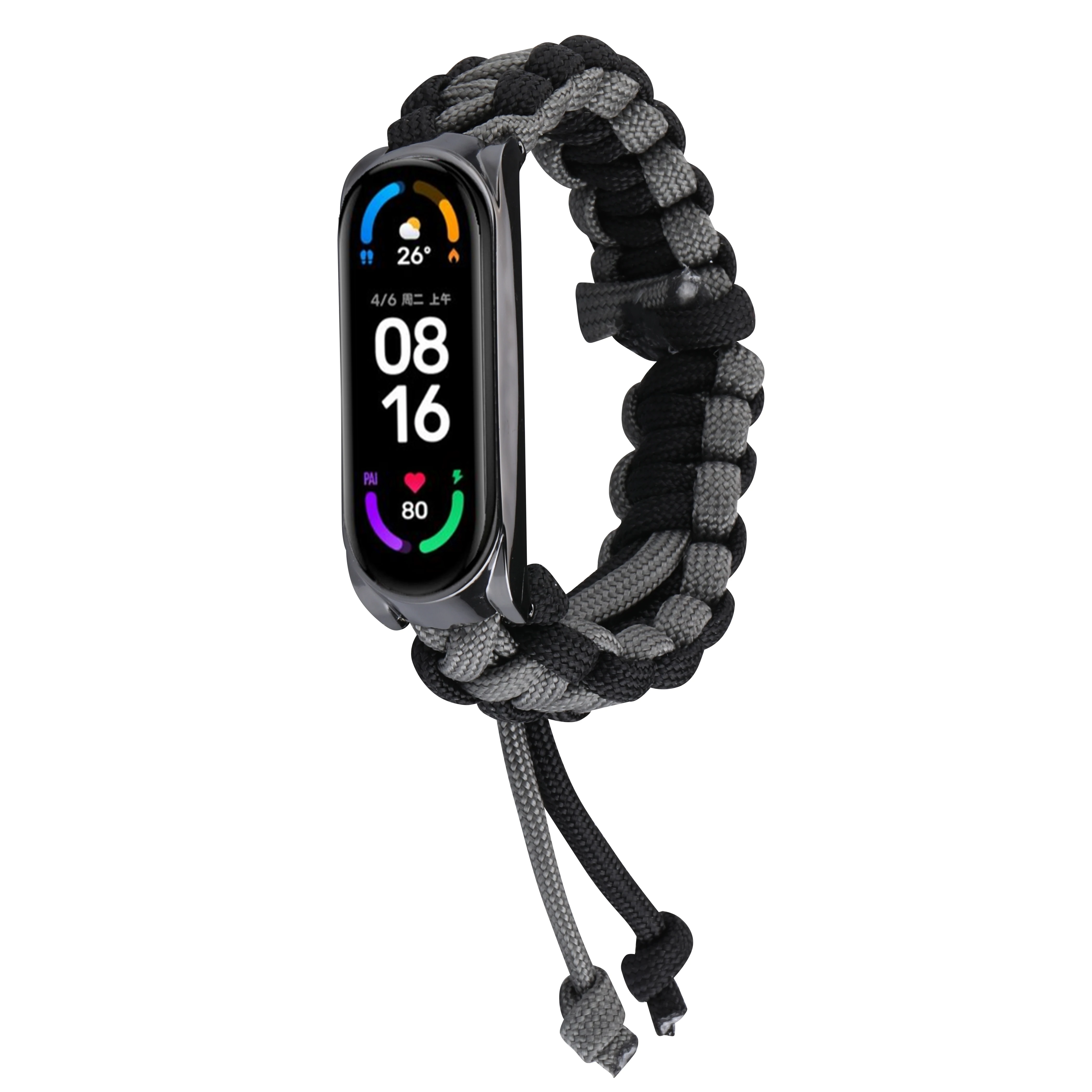 Регулируемый сменный Браслет с плетеным ремешком для зонта подходит Xiaomi Mi Band 6/6 NFC