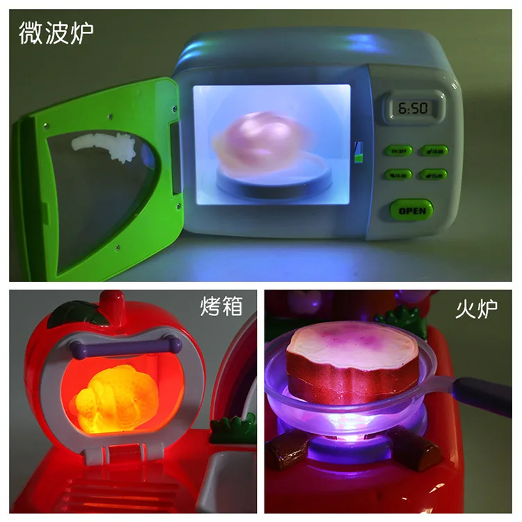 Детский игрушечный кухонный комбайн электрический с цветными лампами Прямая