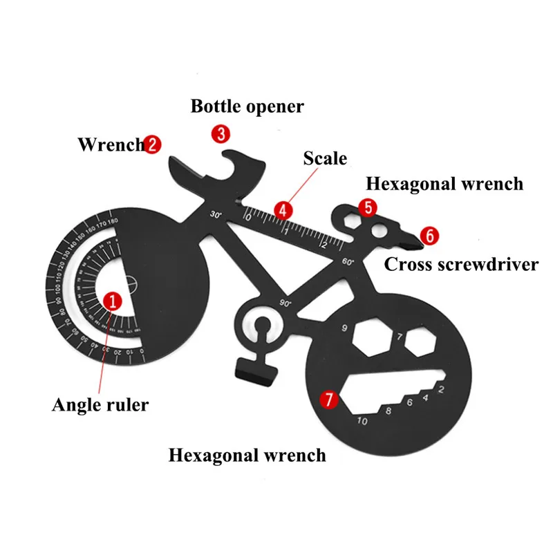 Multi-purpose Bicycle Repair spoke wrench Mountain Bike Tool Card Camping bike Promotion Funny Shape Wrench | Спорт и развлечения