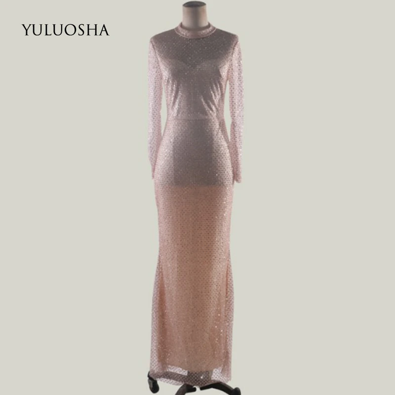 YULUOSHA/модные элегантные длинные облегающие вечерние платья Русалочки с высоким