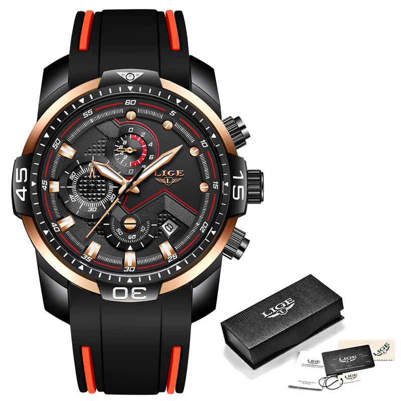 

2019 LIGE New Mens Watches Fashion Black Sport Watch Top Brand Luxury Clock Men Waterproof Quartz Wristwatch Relogio Masculino