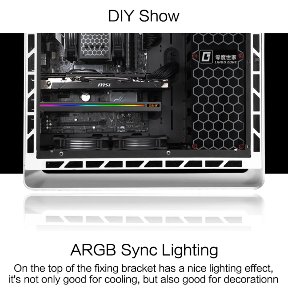

Universal ARGB GPU Cooling Fan Sync Lighting 5V 3Pin Addressable RGB Decoration PCI Graphics Card Cooler Fan