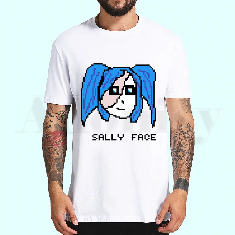 Мужская футболка с коротким рукавом Sally Face летняя Модная Повседневная белая
