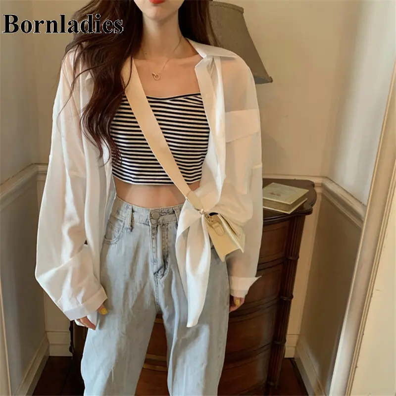 Bornladies корейский минималистичный однотонный Свободный Повседневный