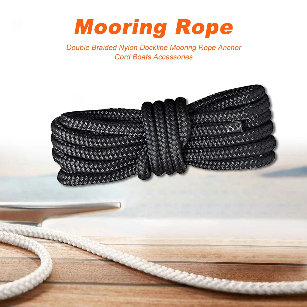 Marine Mooring Rope Double Braided Nylon Dockline Boats Anchor Cord Ultra Strong Outdoor Boat Sea Carrying Decor | Спорт и