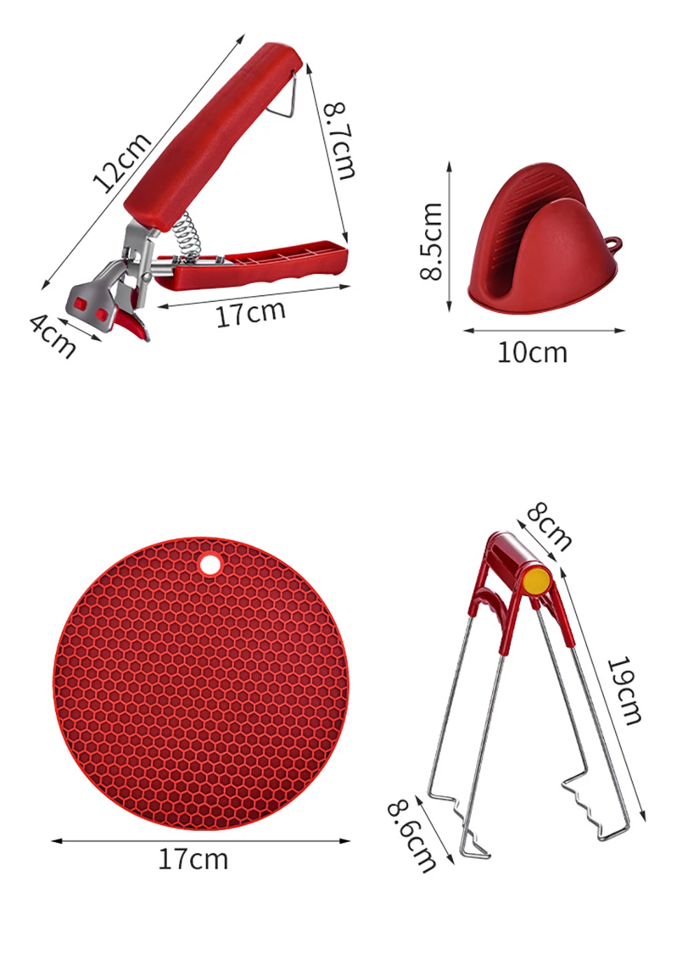 

Kitchen Accessories Stainless Steel Anti-scalding Bowl Clip Bowl Lifter Tool Red Home Decor Kitchen