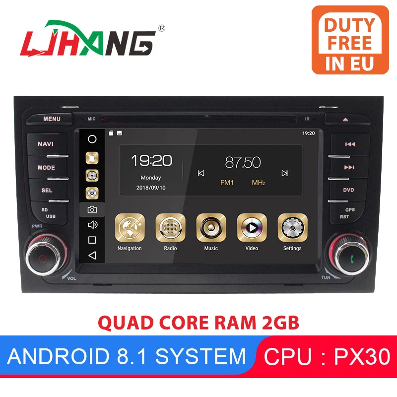 Автомобильный DVD плеер LJHANG Android 8 1 для Audi A4 S4 RS4 2002 2008 WIFI мультимедийный GPS Navi 2 Din