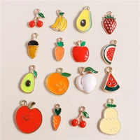 10pcs cute enamel charms fruits pineapple banana cherry charms for making earring pendants necklace diy handmade jewelry finding