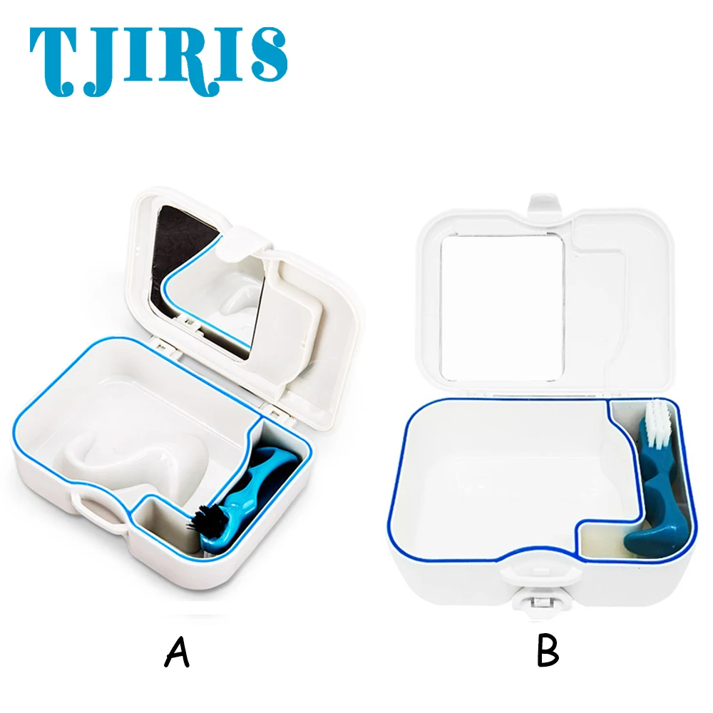 Новая женская коробка с зеркалом и зубной щеткой для хранения искусственных