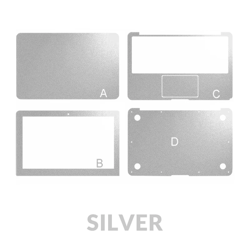 Original Silver Чехол для ноутбука MacBook Air Pro retina 11 12 13 15 17 защитная наклейка для ноутбука Mac A1708 A1707 A1297 A1369 Защитная крышка - Цвет: Original Silver