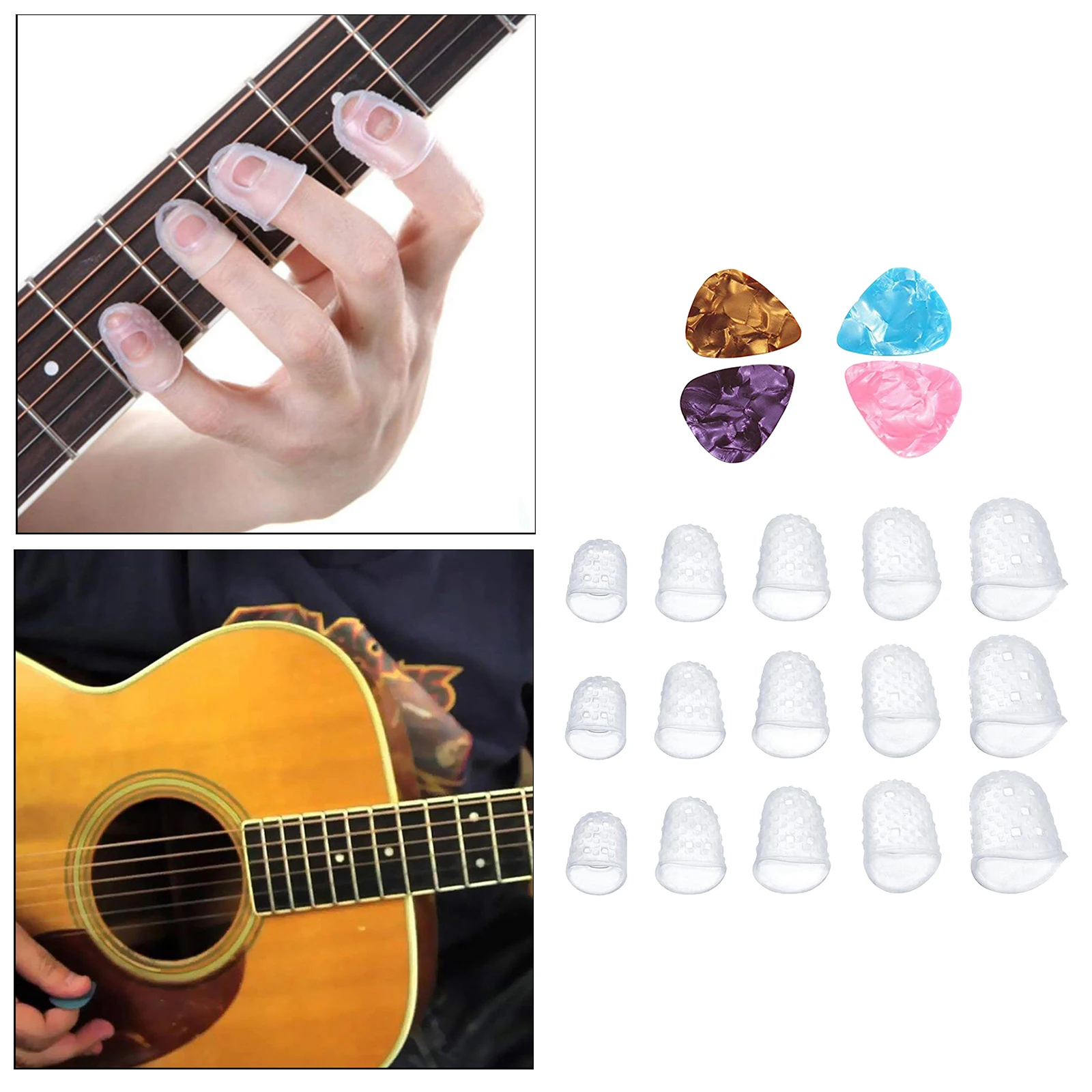

Finger Tip Protectors for Stringed Instruments Acoustic Guitar Embroidery
