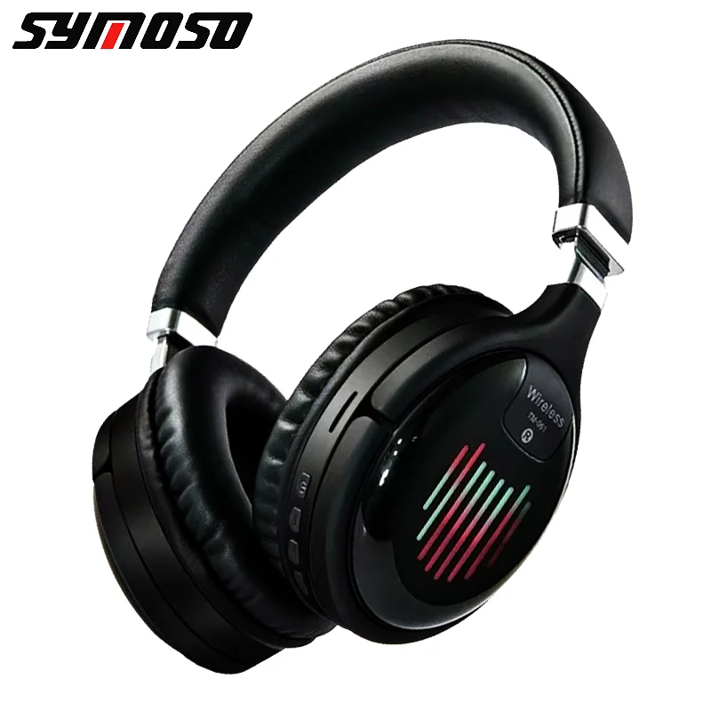 Symoso Wireless Headphones Bluetooth 5.0 Earphones With Mic 3D Stereo Foldable Gaming Headset Support TF Card MP3 FM