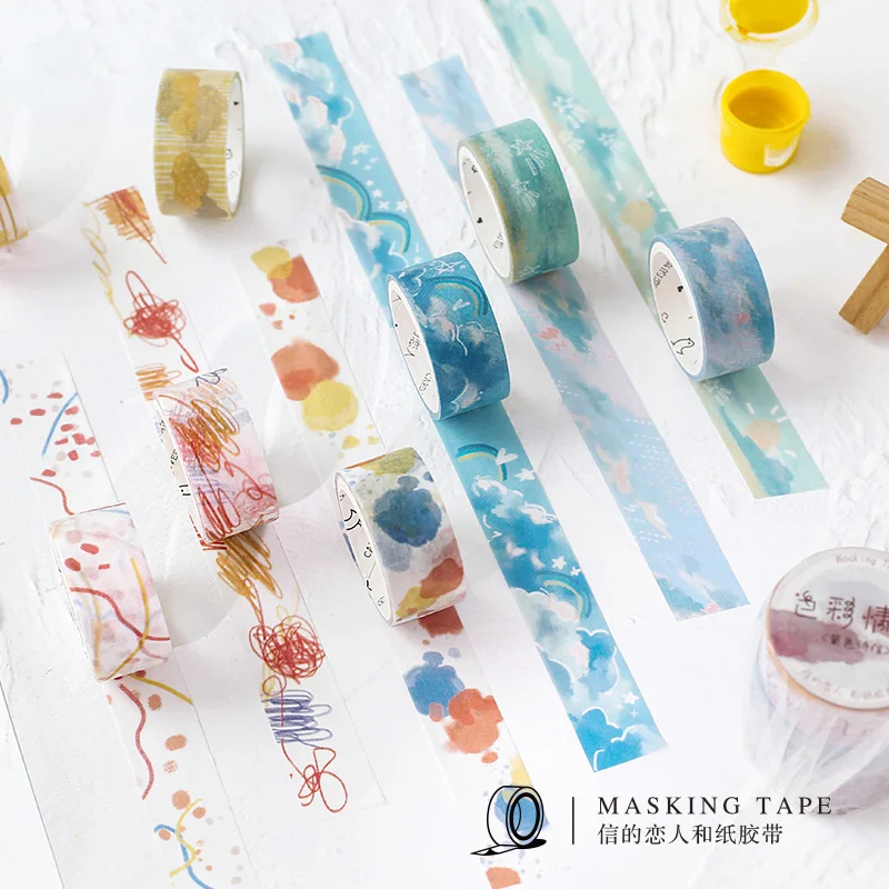 3 шт./лот Природа Цвет серии коллаж Васи клейкие ленты набор японский бумажные