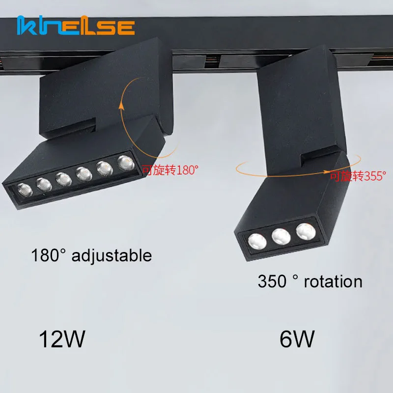 Khelse New Track Lamp Spotlight 12W COB Adjustable LED Lights Lampara Villa Clothes Store Museum Exhibition Rail Lamps | Освещение