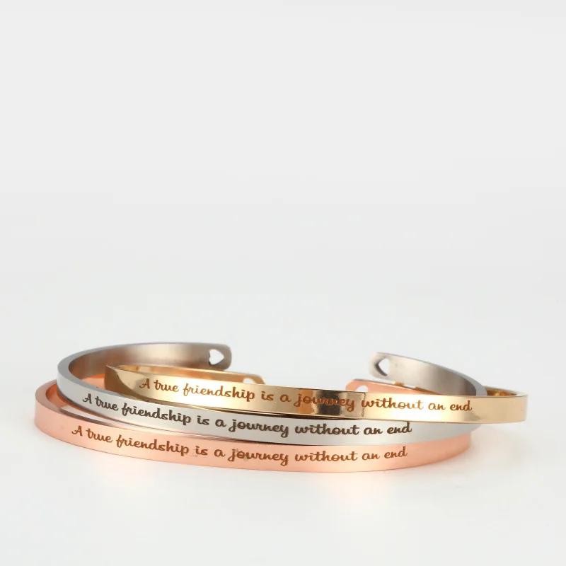 Браслет манжета настоящая дружба это путешествие без конца для мужчин браслеты