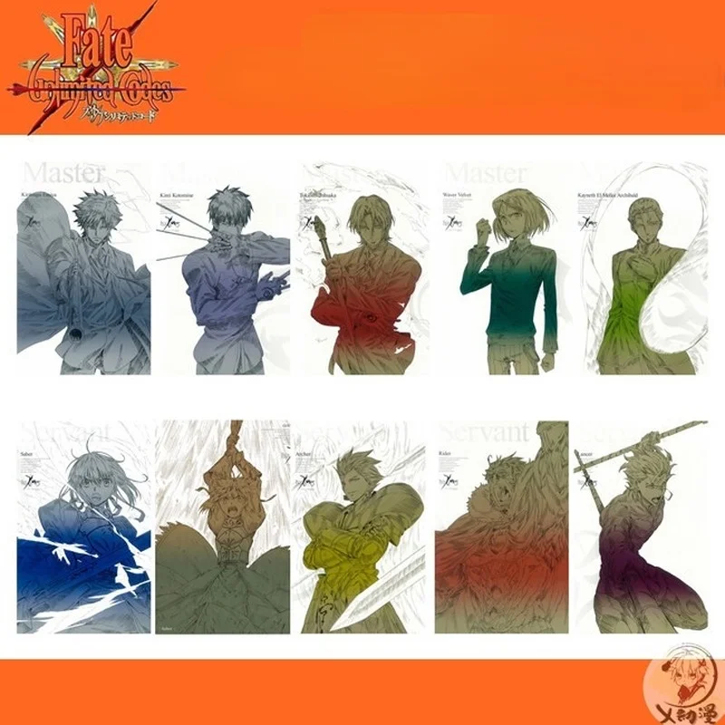 

Kawaii FATE Anime Card Sticker Stickers Decorative Office Supplies Learning Student Stationery Stickers for Children Plastic
