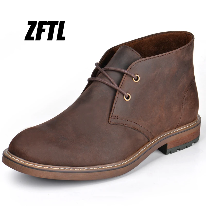 ZFTL/мужские ботинки Мужские Ботинки Martin Ботильоны из натуральной кожи Crazy Horse