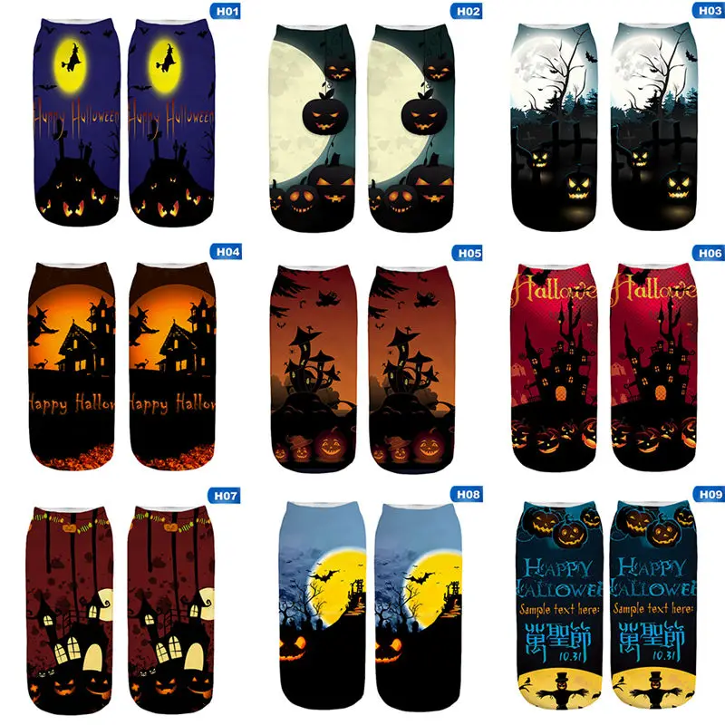 Хеллоуин лодыжки носки Unsies Catton Sox для мужчин и женщин мода осень зима короткие
