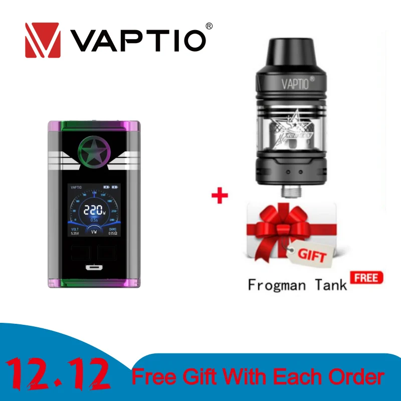 220 Вт Vape мод Vaptio Capt'n мод электронная сигарета vaping подходит для двух аккумуляторов 18650 для атомайзера с резьбой 510