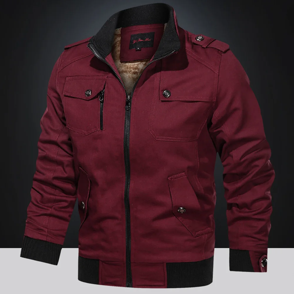 Куртка мужская тактическая однотонная Бомбер в стиле милитари приталенная на