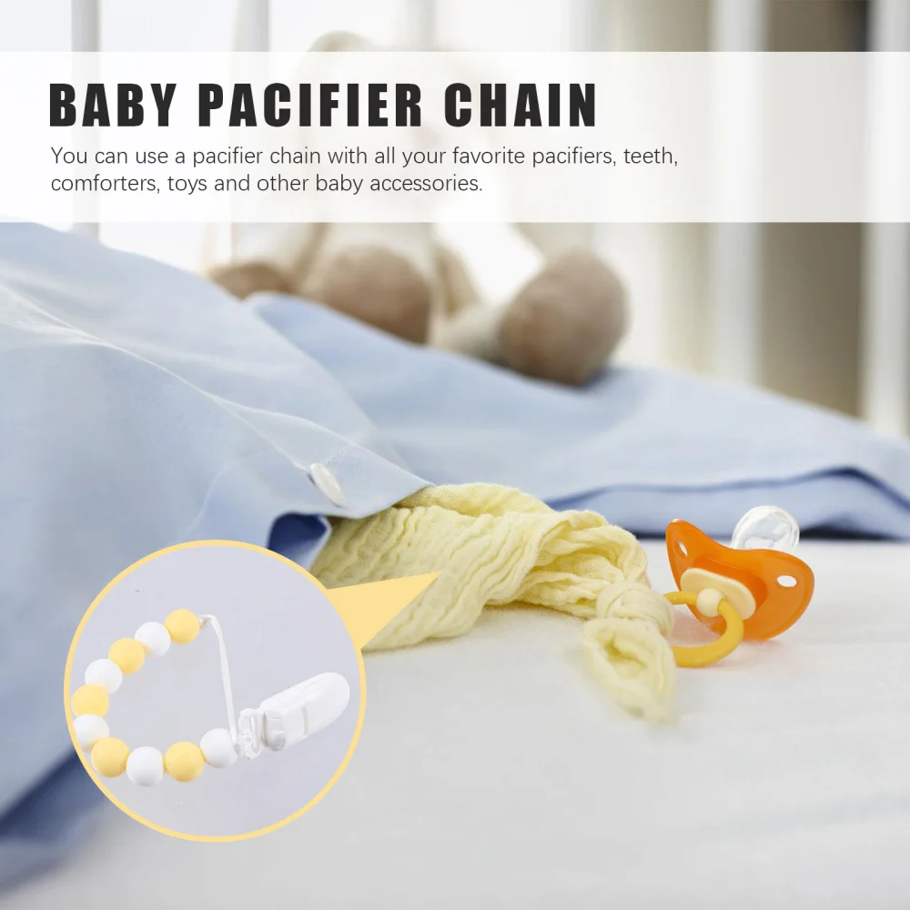 

3Pcs Silicone Pacifier Clip Chain Baby Soother Pacifier Chain Holder