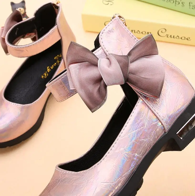 Детская обувь принцессы для девочек Сандалии на высоком каблуке Блестящие