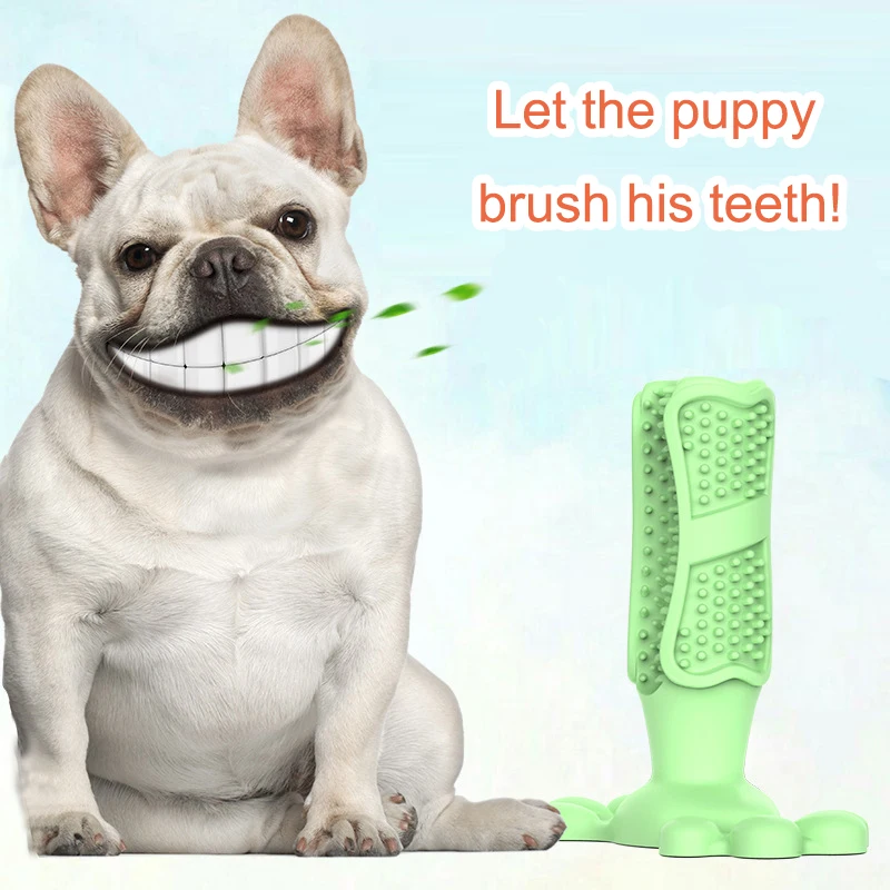 

Dog Pet Toothbrush Stick Tooth Teething Brush Rubber Chew Toy Toys for Interactive Training Playing and Tooth Cleaning Dog Toy