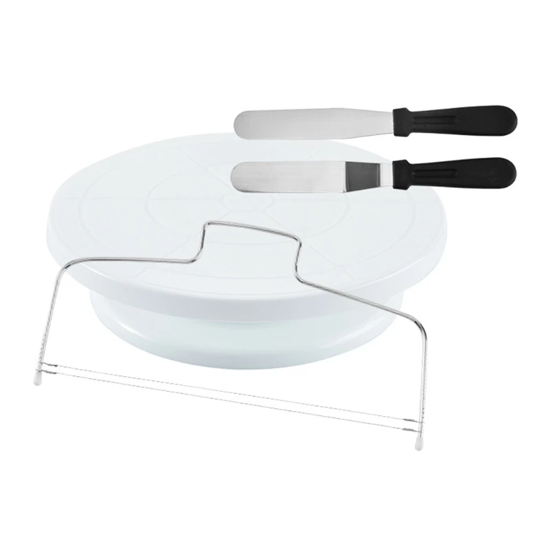 

Cake Decorating Supplies 13 PCS Baking Set with Cheesecake Turntable and Leveler Icing Spatula Baking Tool for Beginners LX9C