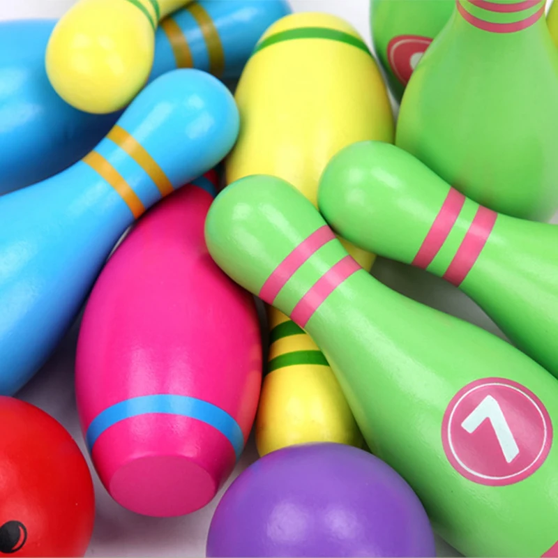 

Kids Bowling Toys Set ,10 Colorful Pins 2 Balls,Toddlers Toys Printed with Number,Gift for Boys Girls 1-6 Years Old balldiamete