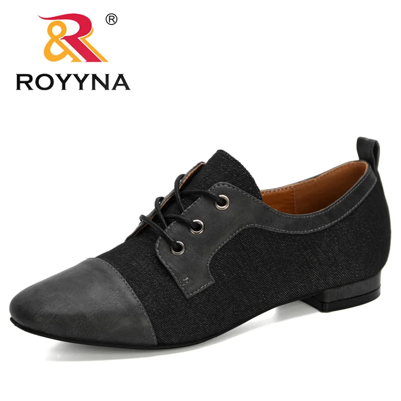 

ROYYNA/Новинка 2020 года; Дизайнерские женские туфли-лодочки на шнуровке; Обувь на низком каблуке с круглым носком; Женская обувь в британском ст...