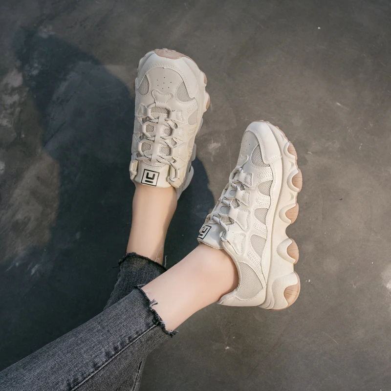Женская Повседневная обувь Модные дышащие женские кроссовки на плоской подошве