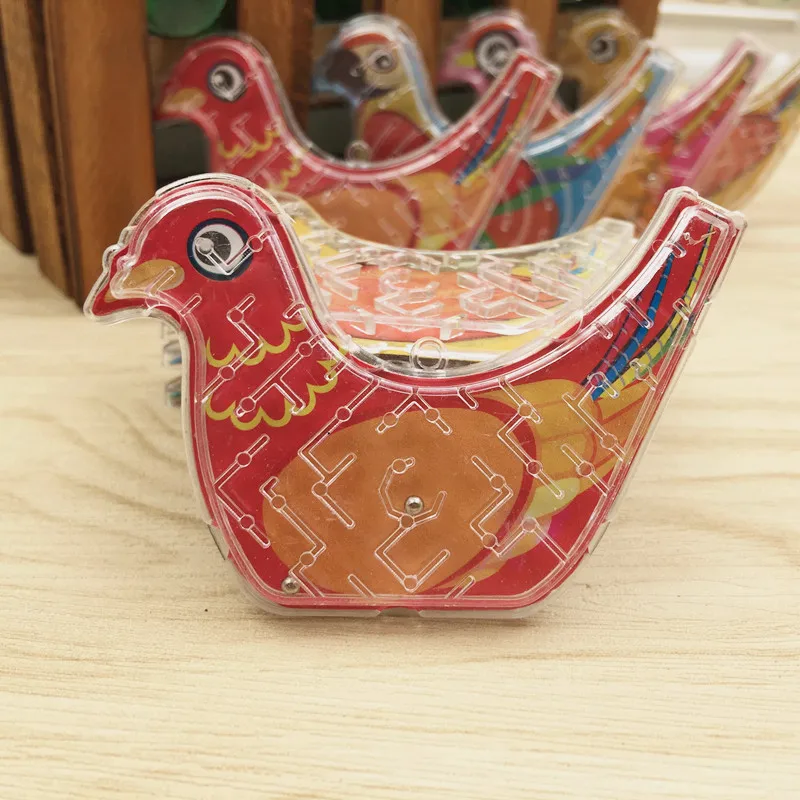 

10 шт./партия со смешной птицей стальной шарик-лабиринта для детей раннего образовательный мозговой тизер интеллектуальной 3D головоломки до...