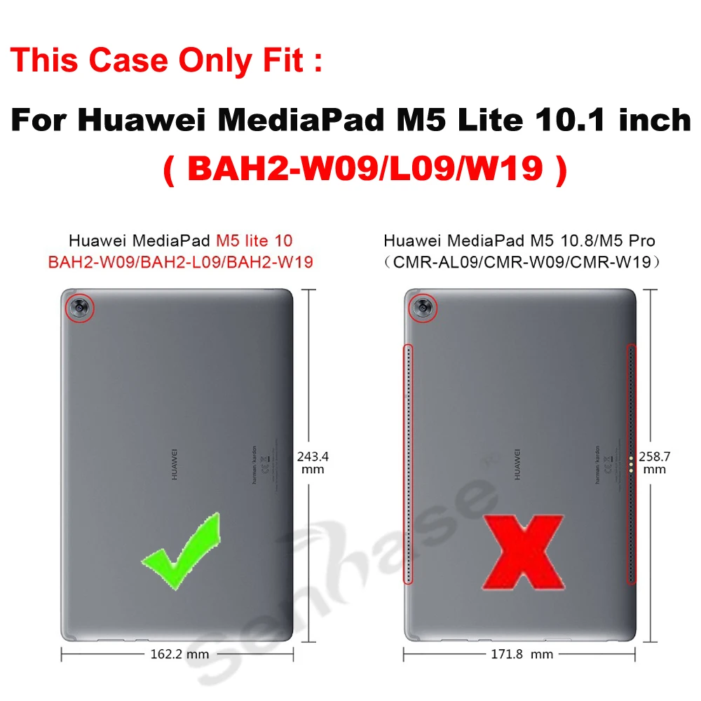 Ультратонкий чехол-книжка из искусственной кожи с рисунком для планшета Huawei MediaPad