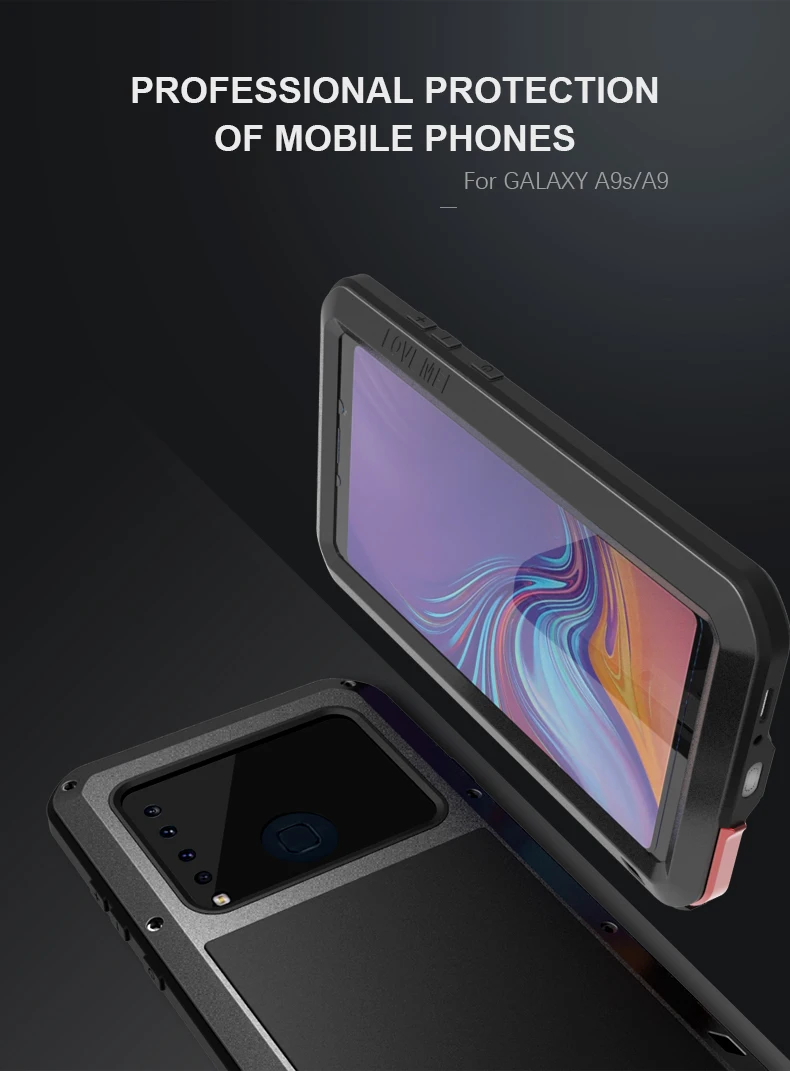 

LOVE MEI for Samsung Galaxy A9 2018 Case Shock Dirt Proof Water Resistant Metal Armor Cover Phone Case for Samsung Galaxy A9s