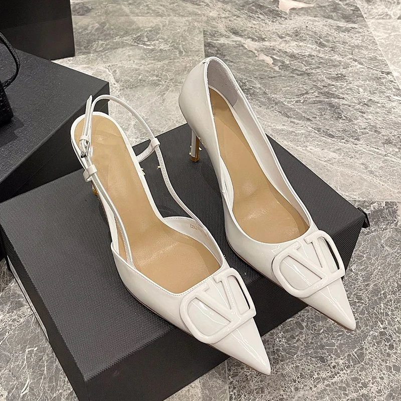 Сандалии женские на высоком каблуке роскошные пикантные туфли лодочки