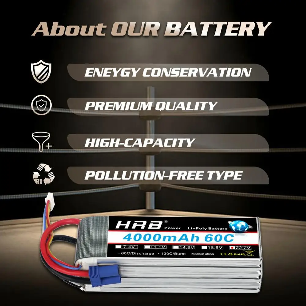 1/2 шт. HRB RC Lipo батарея 6S 22 2 в 4000 мАч для дрона 60C Trex 700 tarot 650 Квадрокоптер вертолет