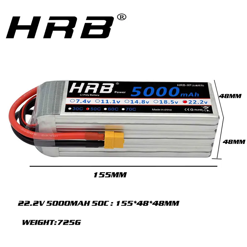 аккумулятор hrb 6s lipo 222 в 5000 мач 6000 мач 2200