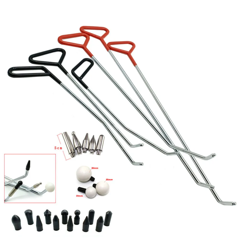 Car dent repair tool, dent free sheet metal hook top hook, bump repair replacement head crowbar set