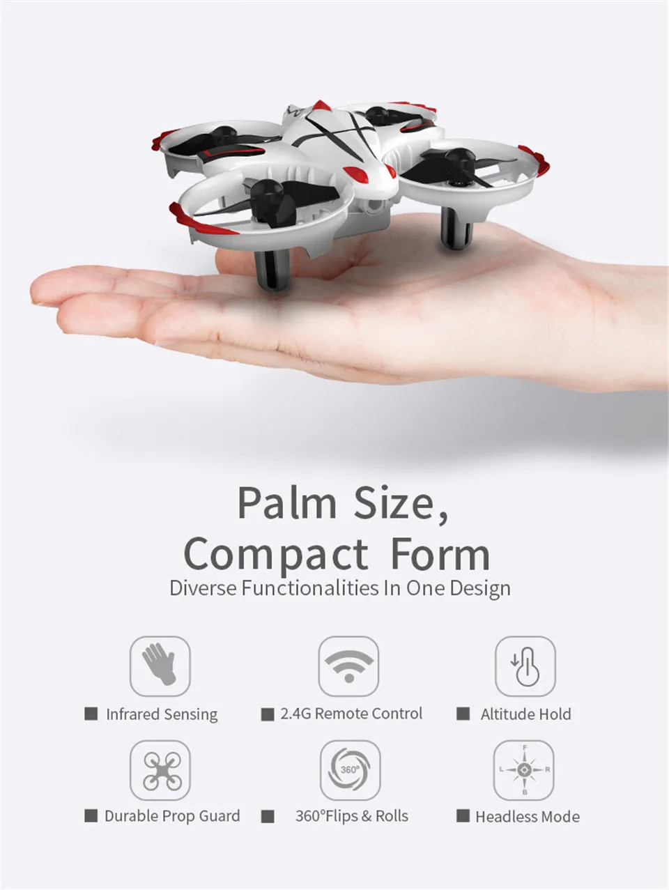 JJRC H56 TaiChi мини Радиоуправляемый квадрокоптер инфракрасный зондирующий пульт дистанционного управления Дрон RTF удержание высоты обновление VS H36 H52 игрушки
