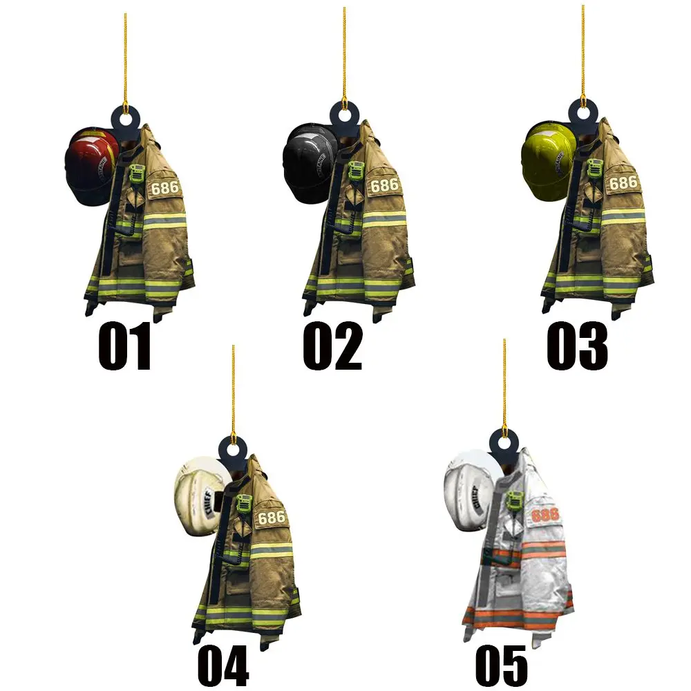 Орнамент Пожарника подвесное украшение на рождественскую елку униформа