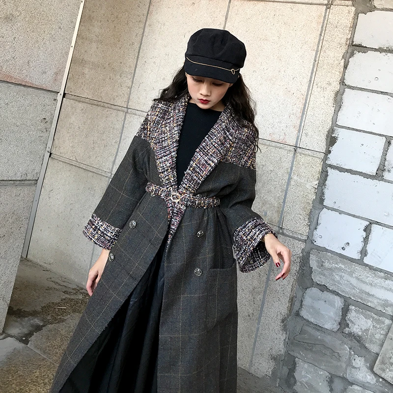 LANMREM 2019 новое осеннее и зимнее женское Ретро клетчатое твидовое стеганое