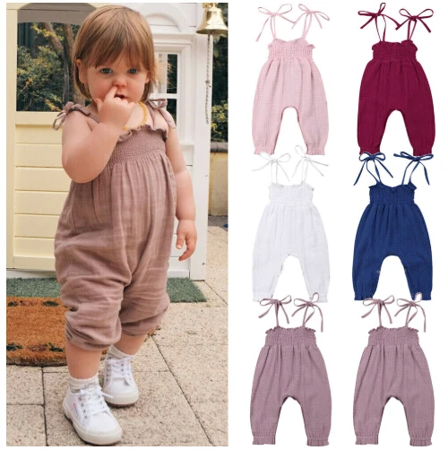 Emmaaby/Летняя одежда для малышей комбинезон маленьких девочек от 0 до 24 месяцев