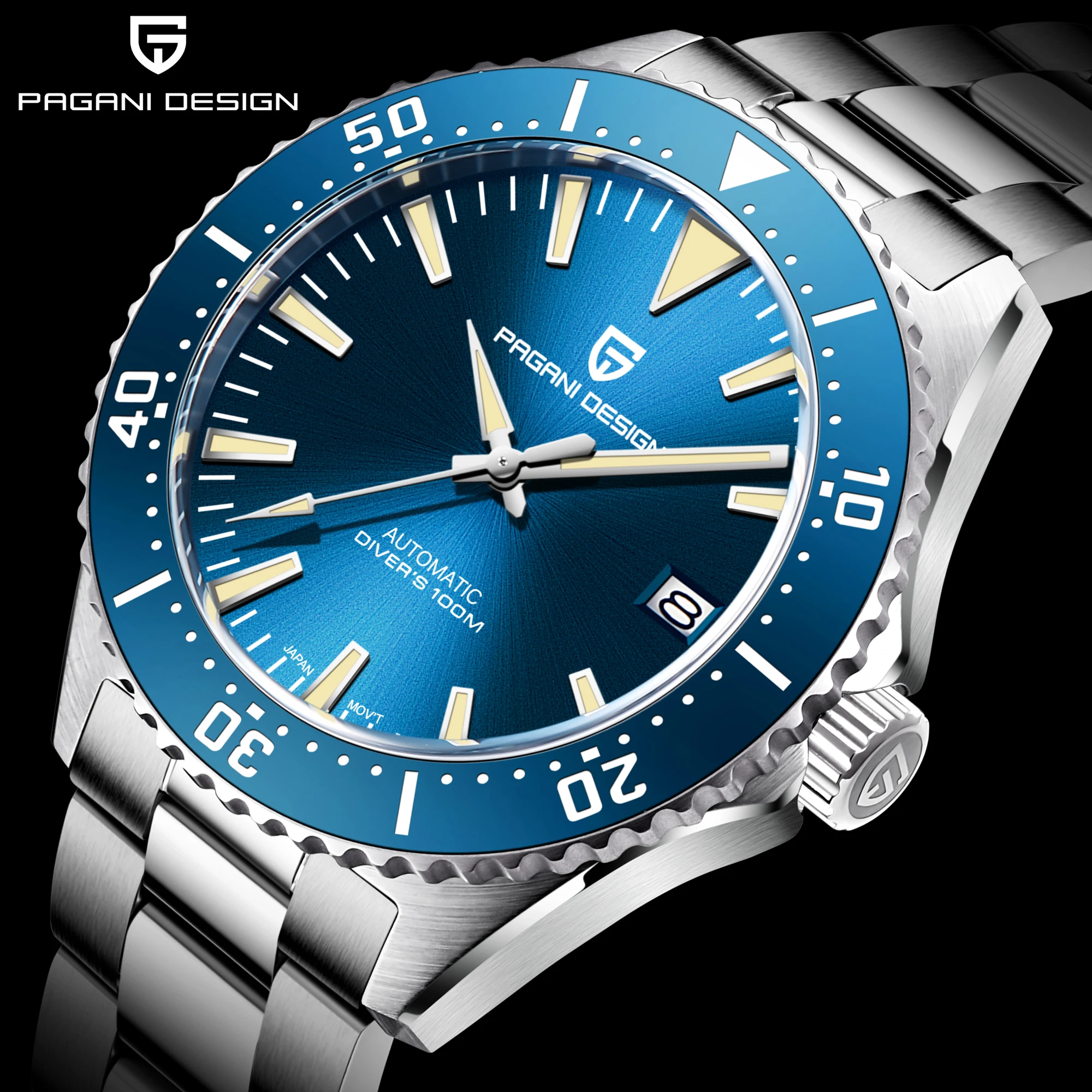 PAGANI DESIGN Top Brand Luxury Mechanical Wristwatch 100M Waterproof Sapphire Glass Automatic Watches Sports Watch for Men reloj