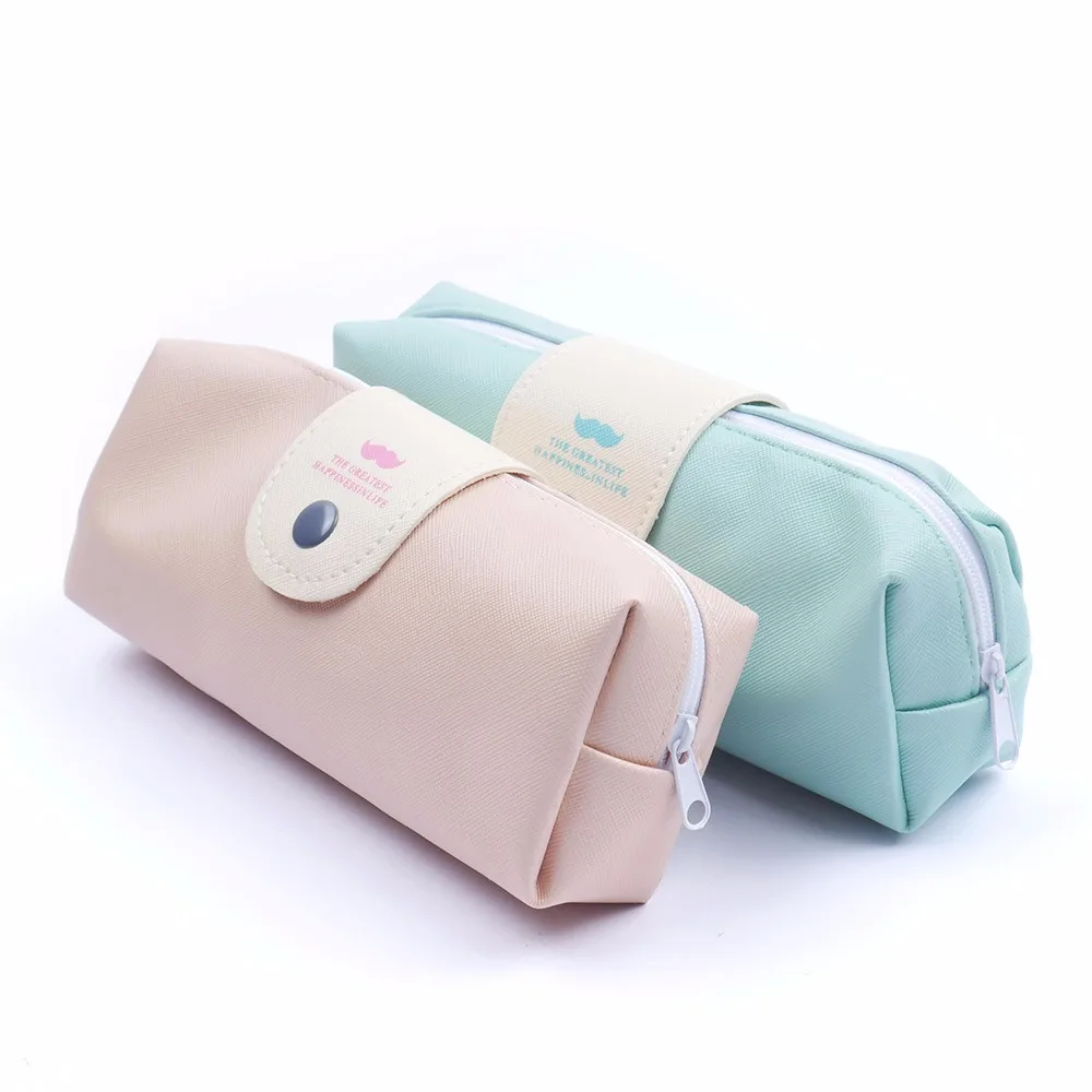 1 шт. новинка кожаный пенал с усами для бороды однотонный студенческий