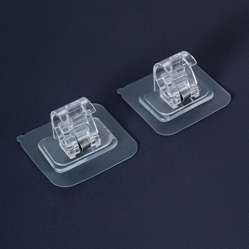 

2Pcs Self Adhesive Curtain Hanging Rod Brackets Organized Pole Holders Bathroom Room Towel Bar Hook Support Rail Clamps Fixed