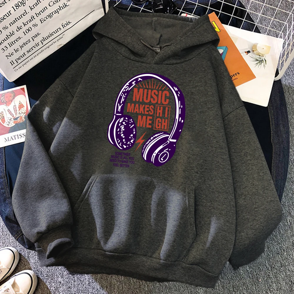 

Music Makes Me High Mens Cotton Hoodie 2021 Mens Hip Hop Street Clothes Autumn Warm Pullover Men New Hooded Sweatshirt Harajuku