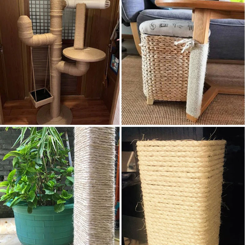 

Sisal Rope Cat Tree DIY Scratching Post Toy Cat Climbing Frame Replacement Rope Desk Legs Binding Rope for Cat Sharpen Claw