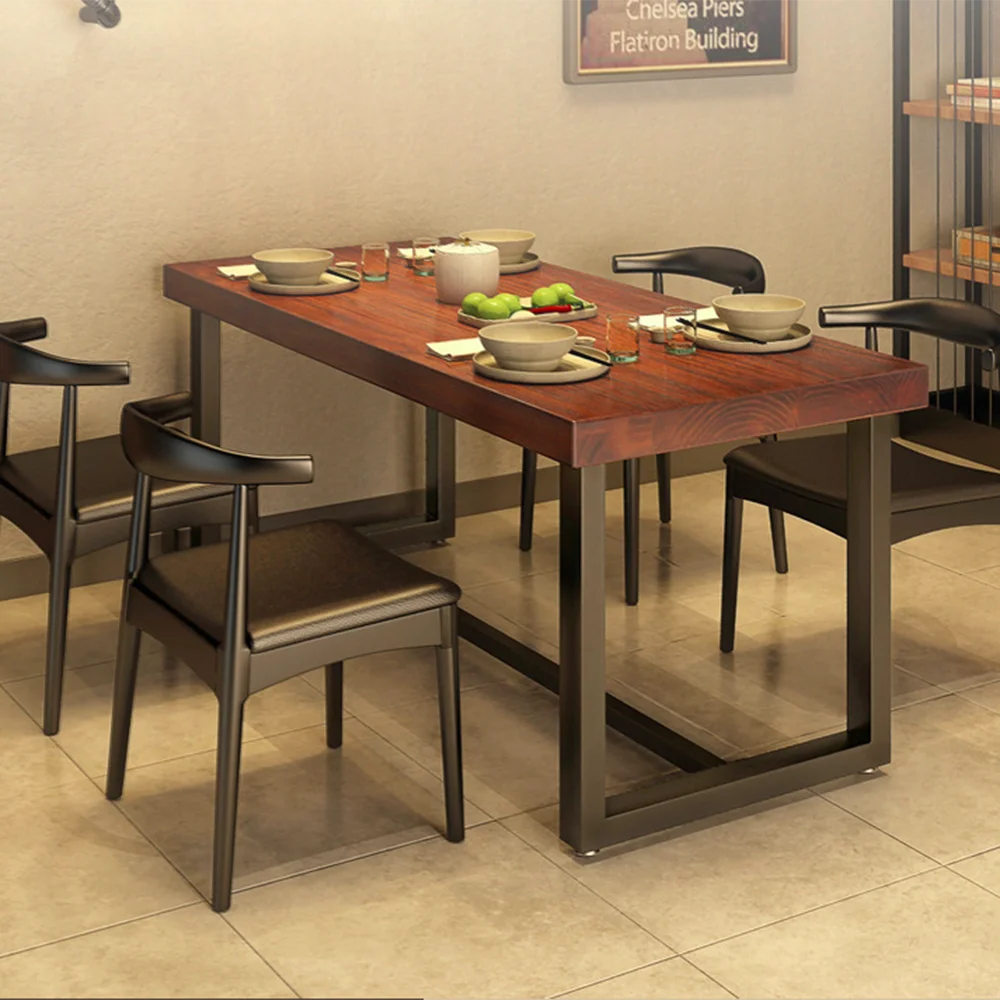 American retro solid wood dining table and chair industrial style bar cafe combination loft restaurant barbecue | Мебель