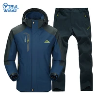 trvlwego spring autumn outdoor single jacket pants hiking camping mens suit windbreak trip trekking coat trousers free return