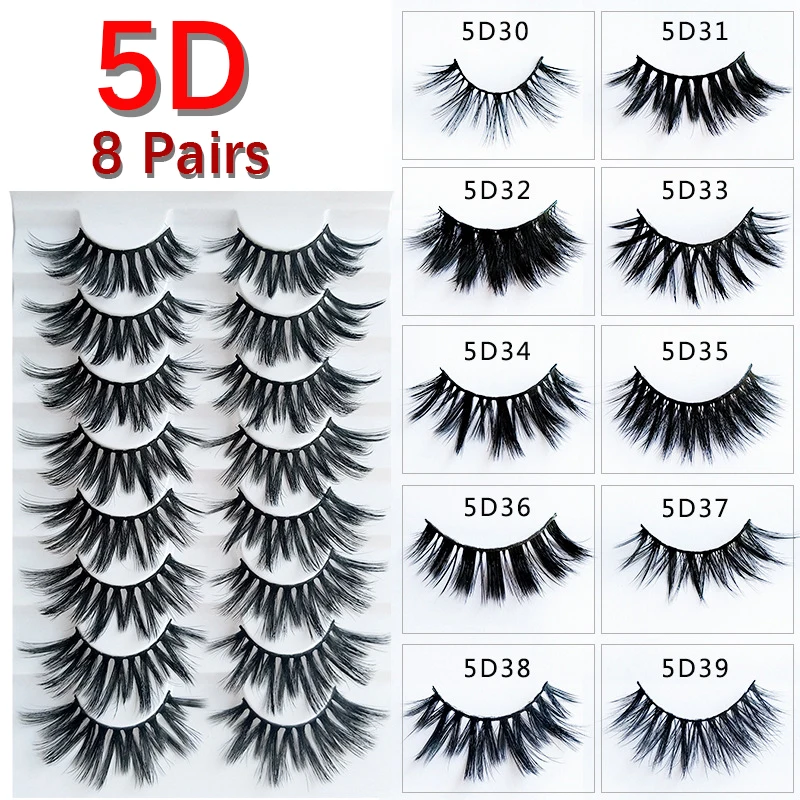 

Новые ресницы 8 пар 5D норковые ресницы натуральные накладные ресницы драматический объем накладные ресницы Макияж Наращивание ресниц шелк...